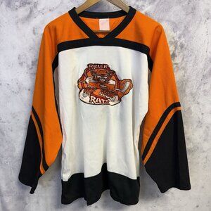 Vintage Roller Rats Hockey Jersey Mens Medium Orange Athletic Knits